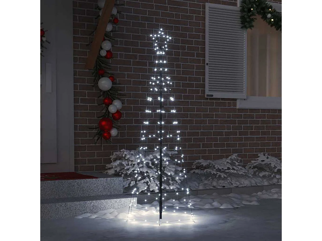 Albero di Natale a LED con picchetti da terra Bianco freddo 250 cm Ferro