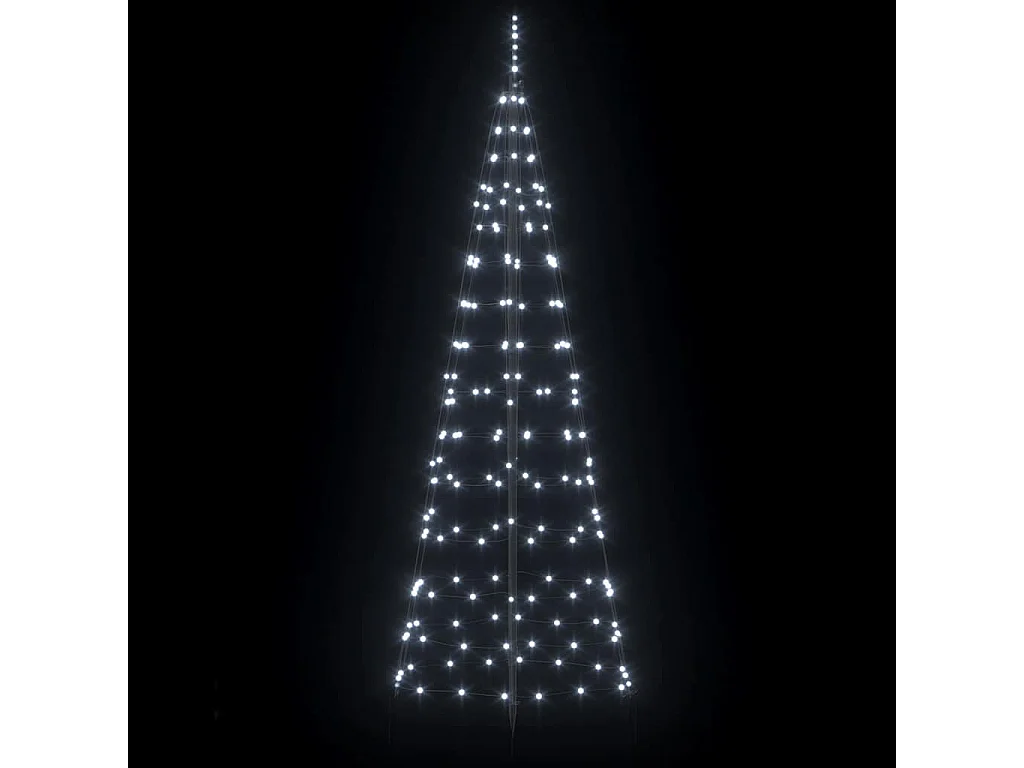 Albero di Natale a LED con picchetti da terra Bianco freddo 250 cm Ferro