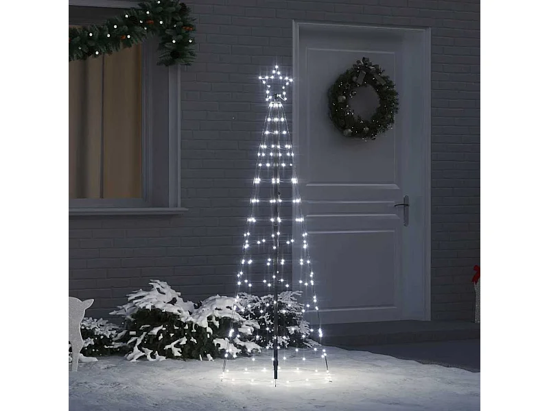 Albero di Natale a LED con picchetti da terra Bianco freddo 250 cm Ferro