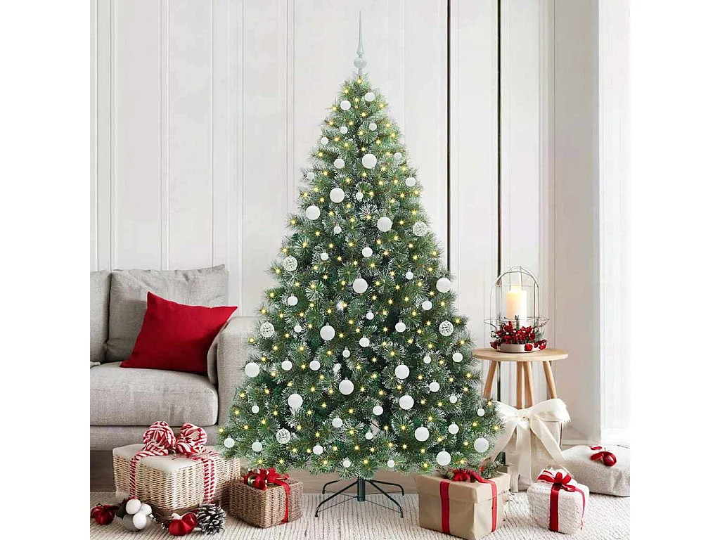 Sapin de Noël artificiel avec 300 LED Vert 180 cm PE et PVC