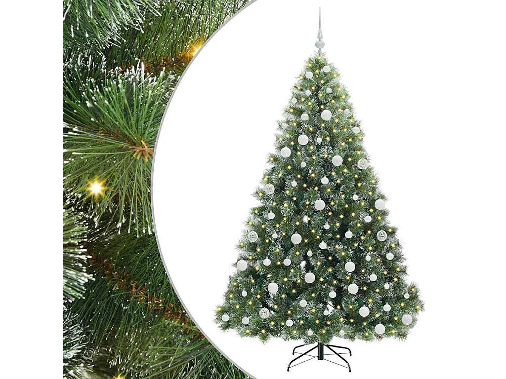 Sapin de Noël artificiel avec 300 LED Vert 180 cm PE et PVC