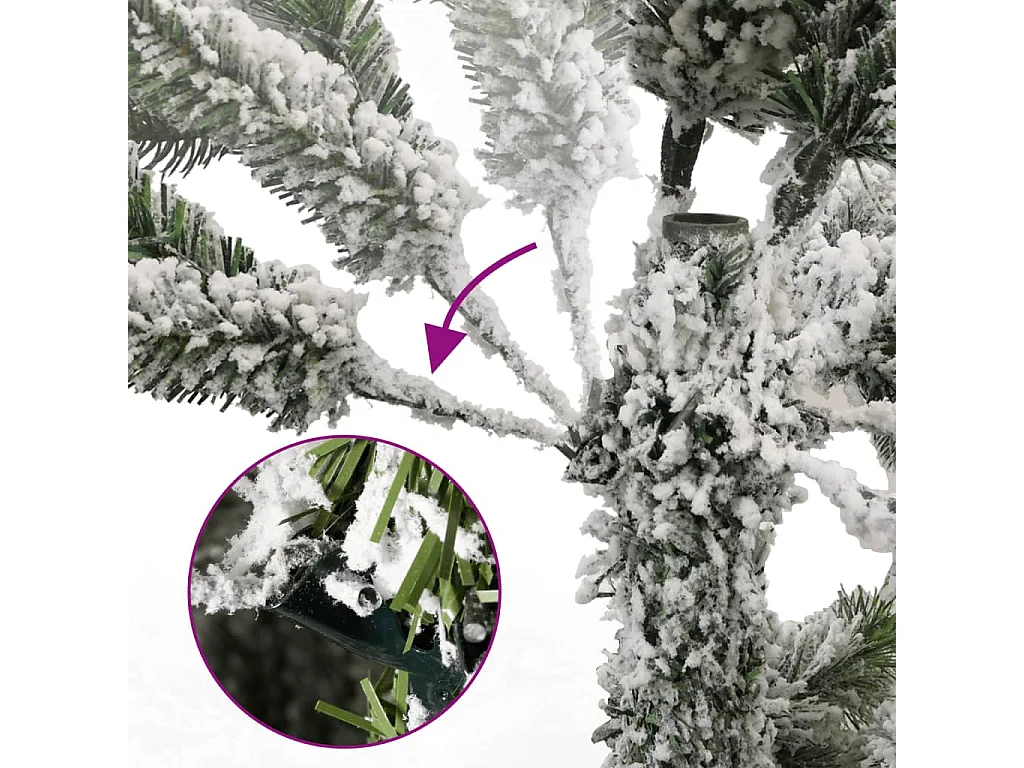 Sapin de Noël artificiel à charnières avec neige floquée 270 cm