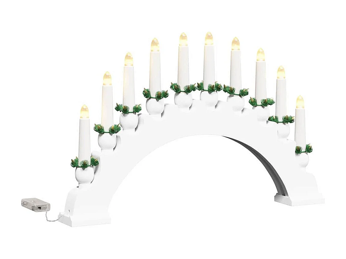 Arco di candele natalizie con 10 candele LED bianche