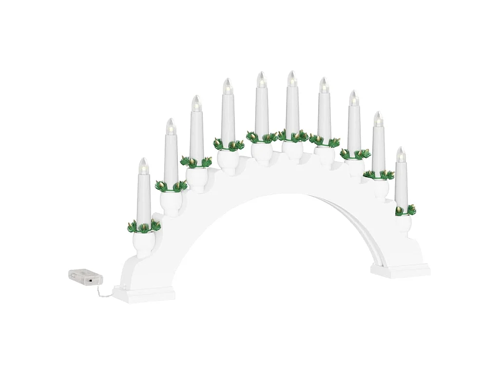Weihnachts-Schwibbogen mit 10 weißen LED-Kerzen