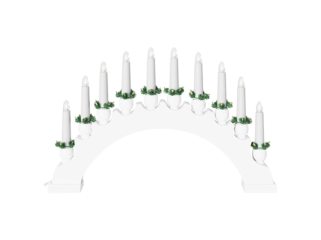 Weihnachts-Schwibbogen mit 10 weißen LED-Kerzen