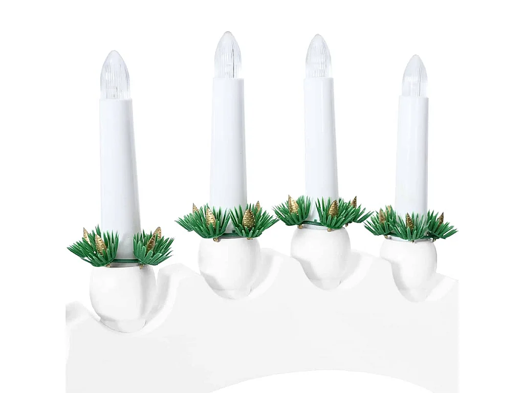 Weihnachts-Schwibbogen mit 10 weißen LED-Kerzen
