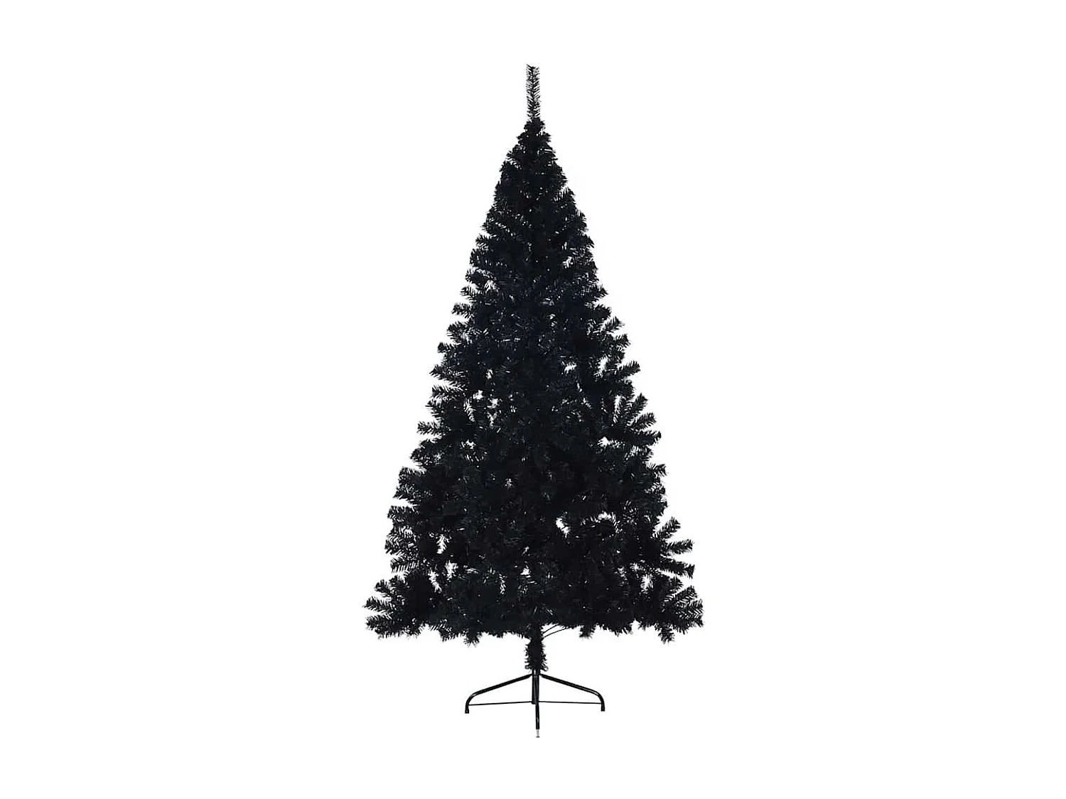 Sapin de Noël artificiel pré-éclairé Noir 210 cm PVC