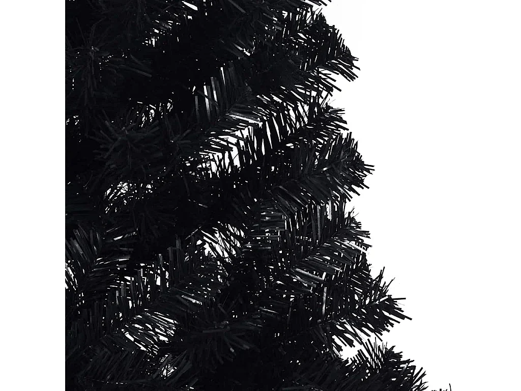 Sapin de Noël artificiel pré-éclairé Noir 210 cm PVC