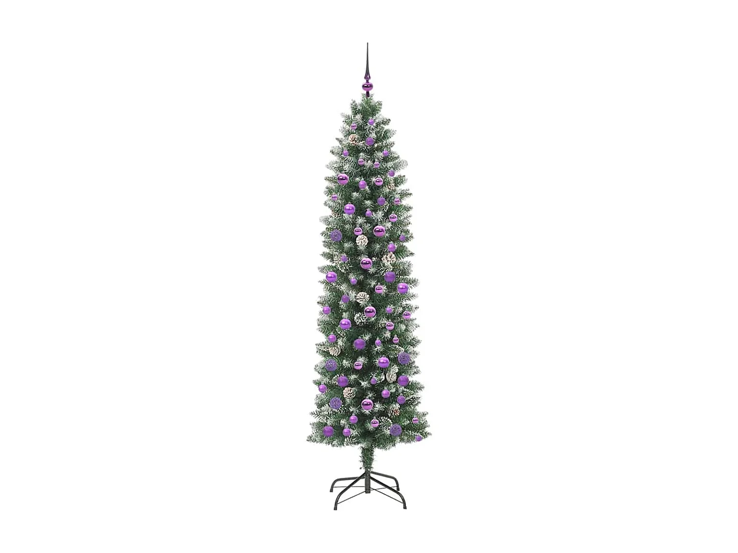 Arbre de Noël artificiel slim avec 300 LED Vert et blanc 210 cm