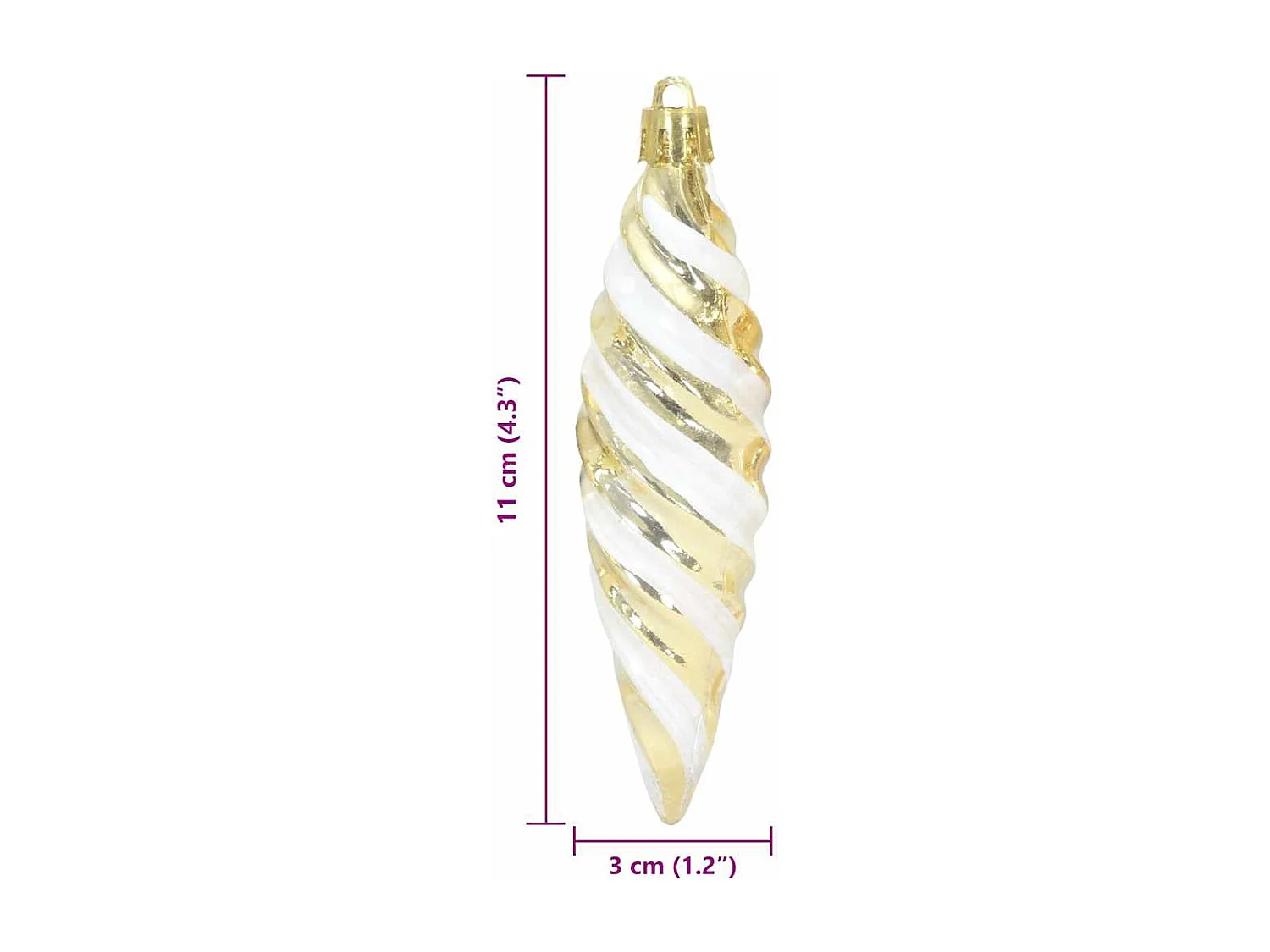 Boule en forme de spirale de Noël 40 pcs Doré