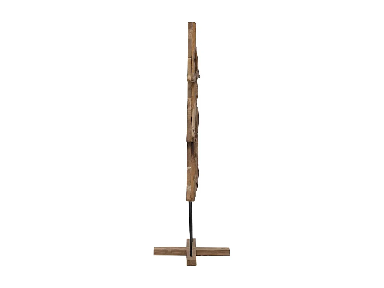 Albero di Natale con supporto marrone 90 cm in legno massello di teak