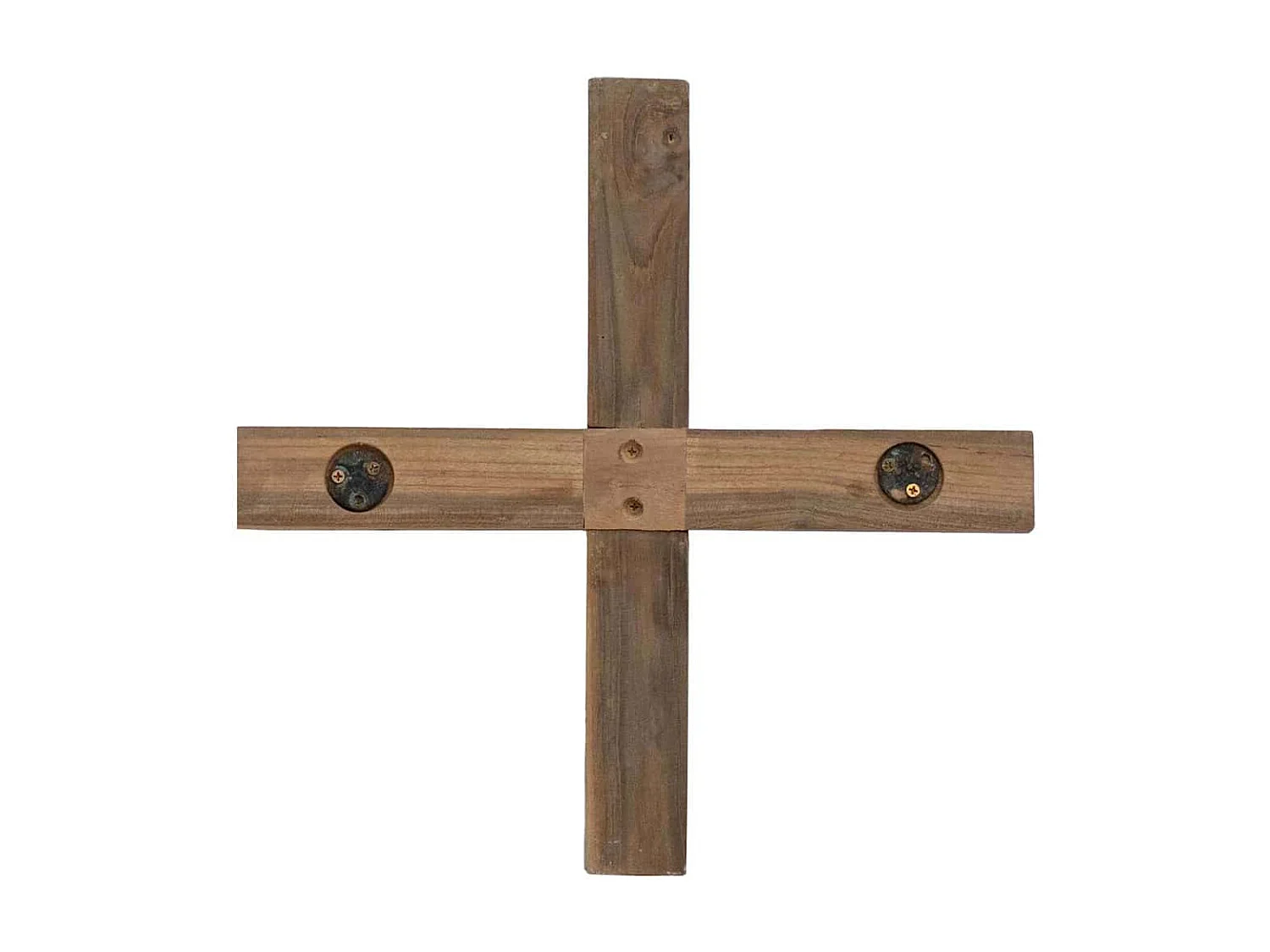 Albero di Natale con supporto marrone 90 cm in legno massello di teak