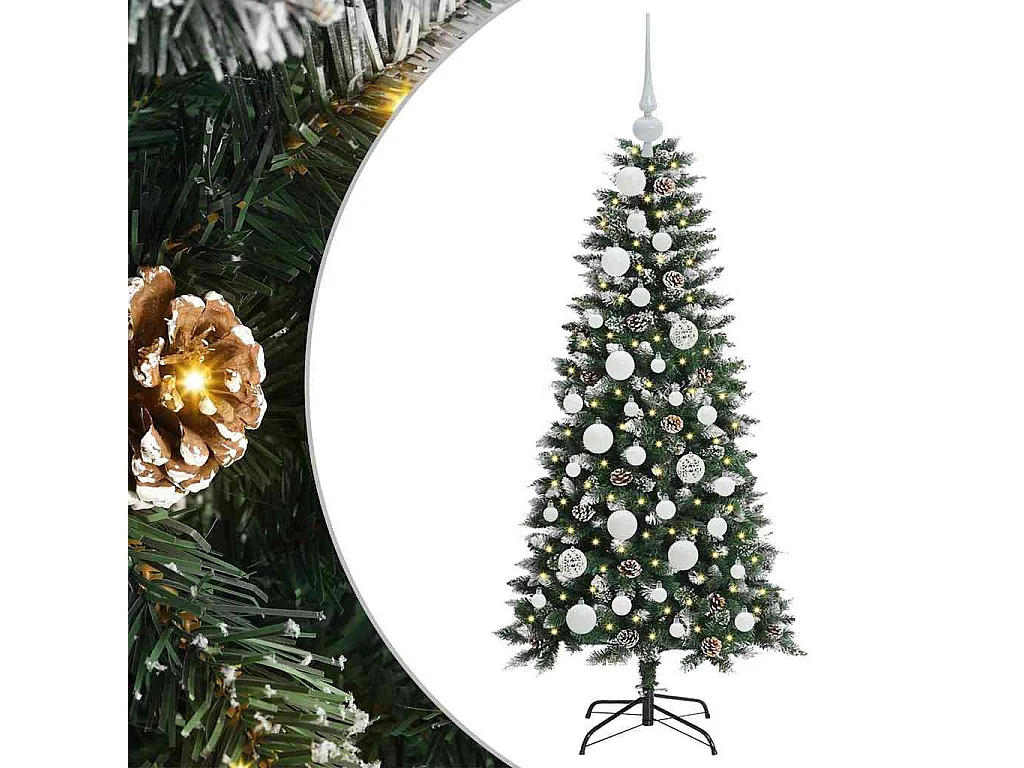 Albero di Natale artificiale con 150 LED Verde 55 x 55 x 120 cm