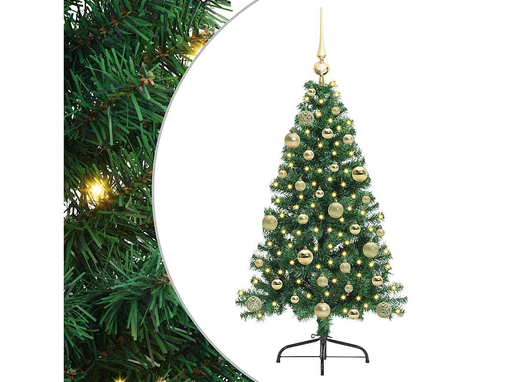 Sapin de Noël artificiel pré-éclairé Vert 120 cm PVC