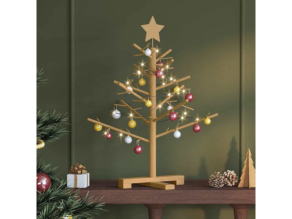 Holz-Weihnachtsbaum Braun 75 cm Massivholz Kiefer