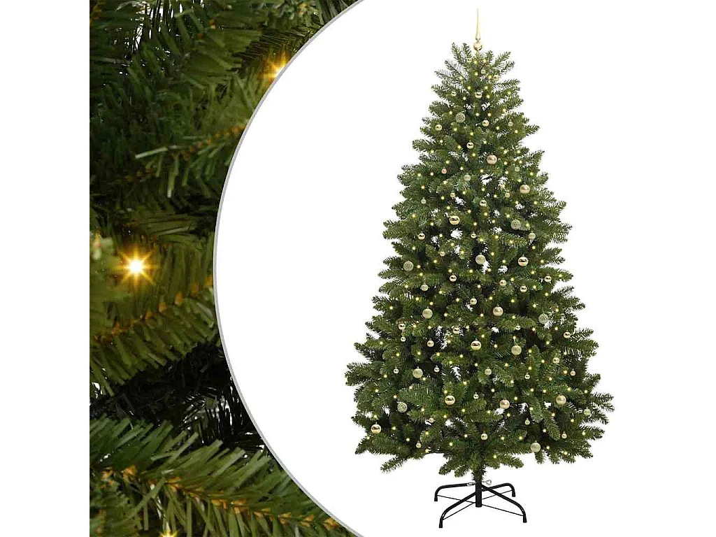Albero di Natale artificiale con 300 LED Verde 300 cm PVC e metallo