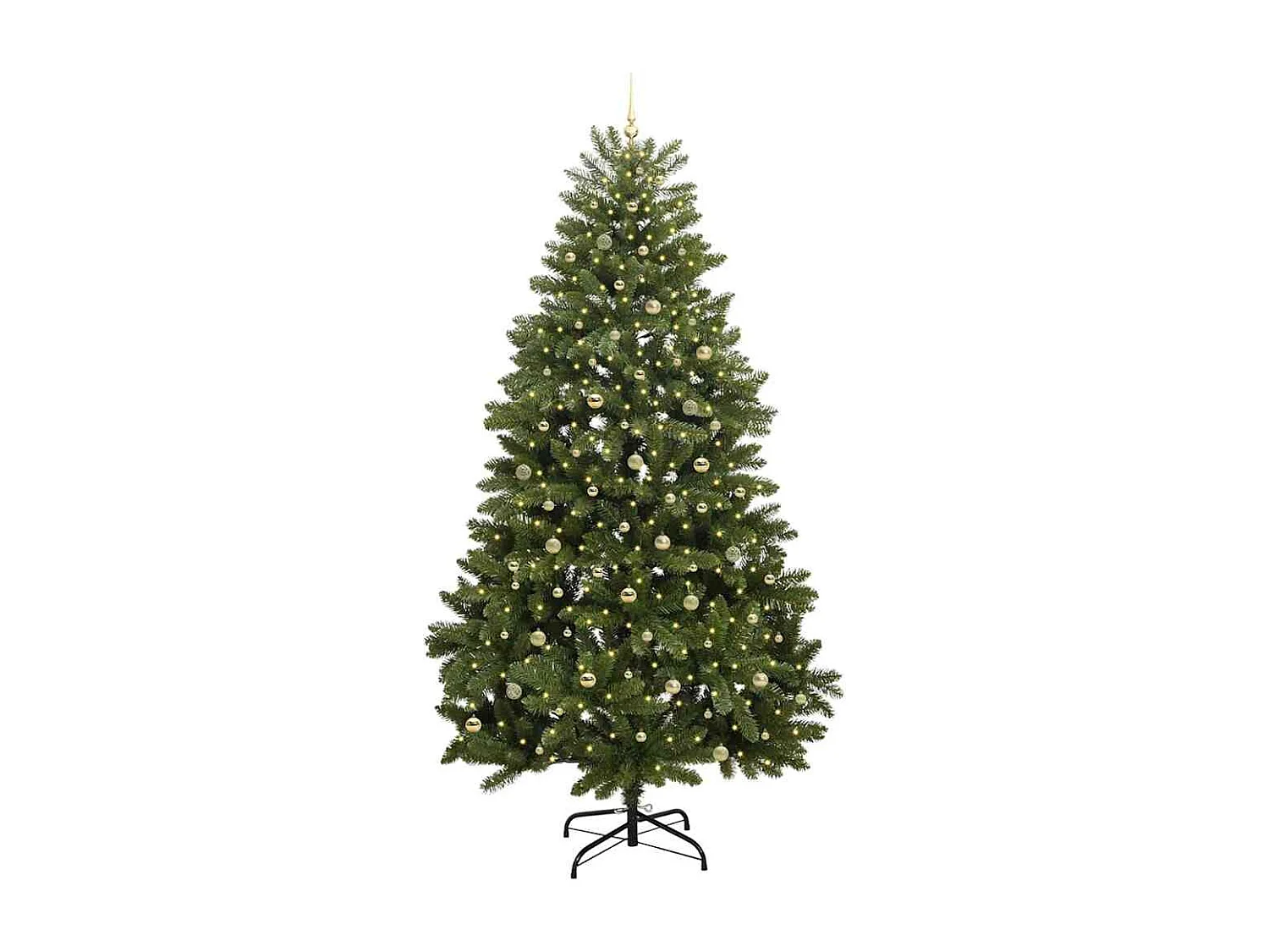 Albero di Natale artificiale con 300 LED Verde 300 cm PVC e metallo
