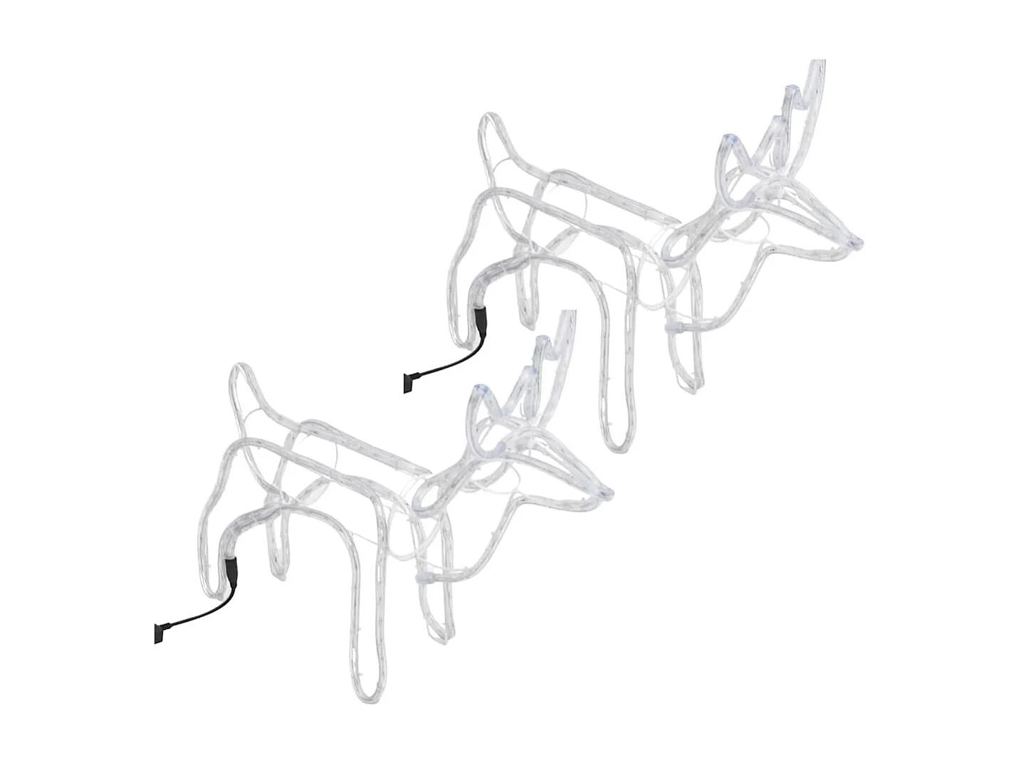 Rennes de Noël 2 pcs Blanc chaud 60x30x60 cm