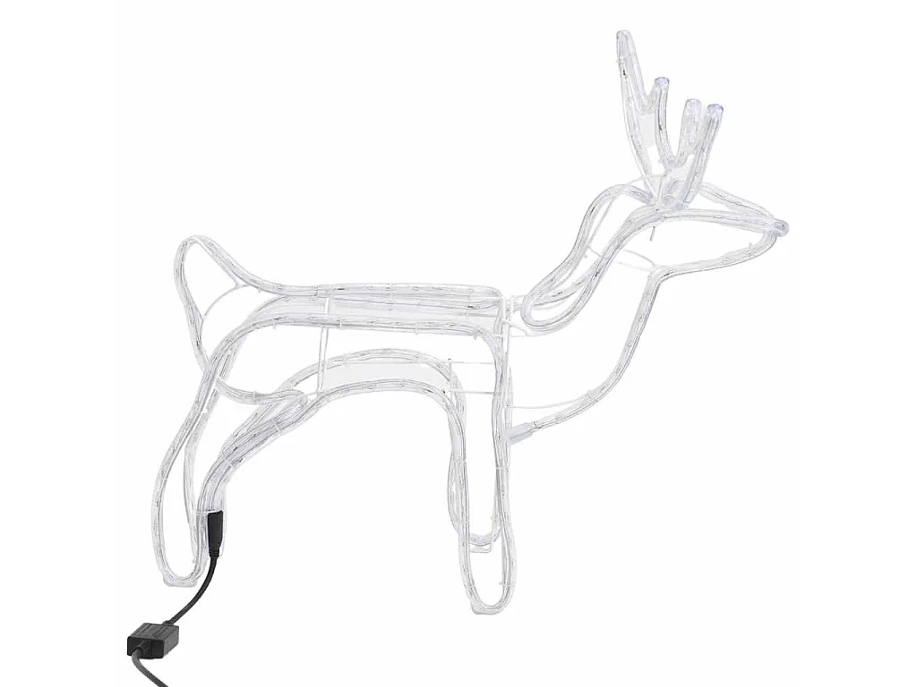 Rennes de Noël 2 pcs Blanc chaud 60x30x60 cm
