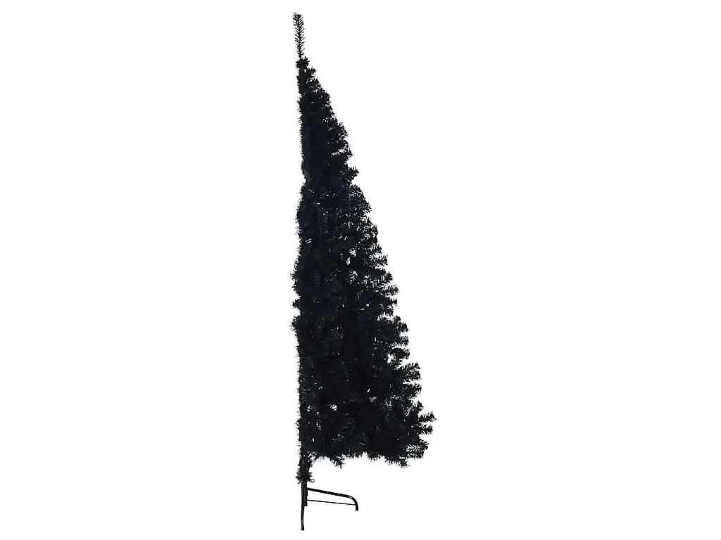 Sapin de Noël artificiel pré-éclairé Noir 210 cm PVC