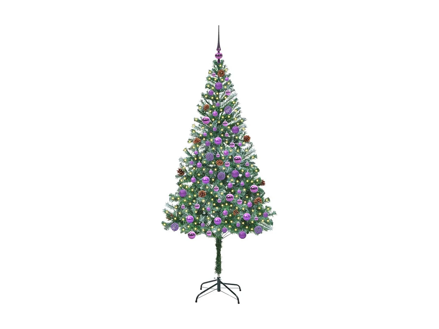 Albero di Natale artificiale con 300 LED Verde 180 cm PVC e Acciaio