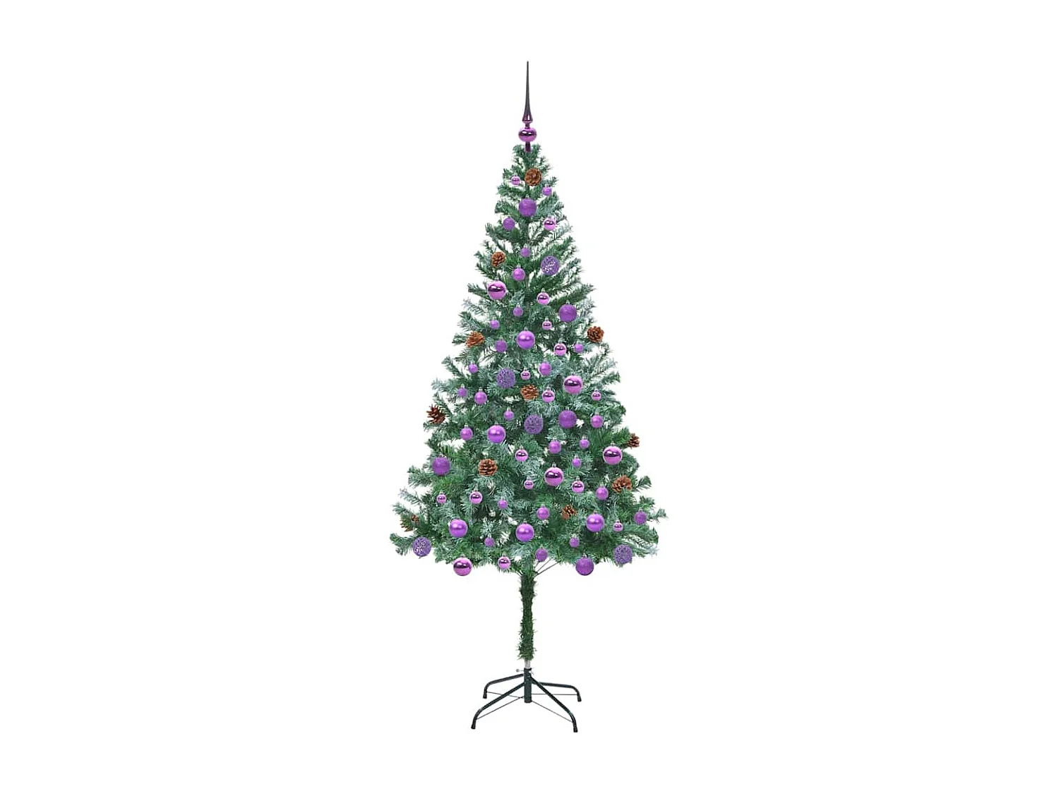 Albero di Natale artificiale con 300 LED Verde 180 cm PVC e Acciaio