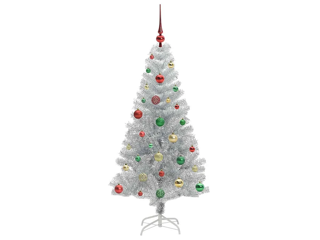 Albero di Natale con 150 LED con supporto Argento 150 cm PET