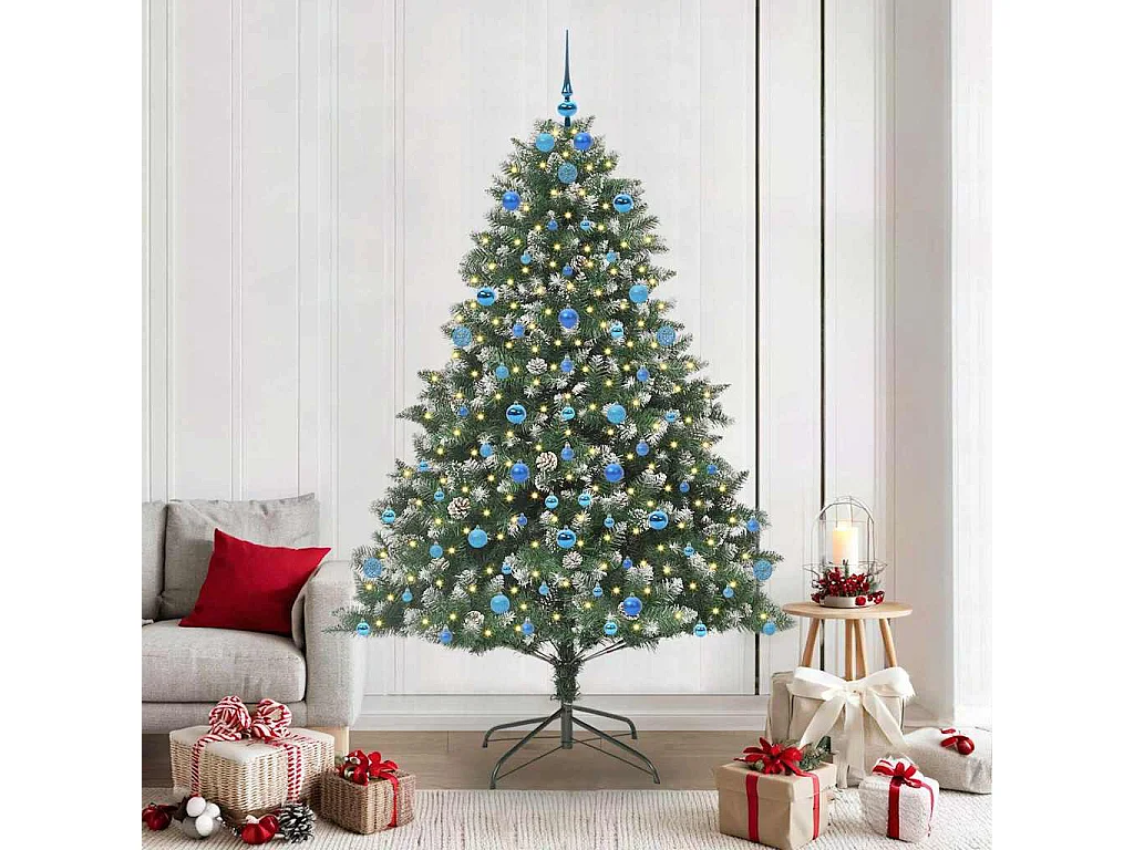 Sapin de Noël artificiel avec 300 LED Vert 140 x 140 x 210 cm