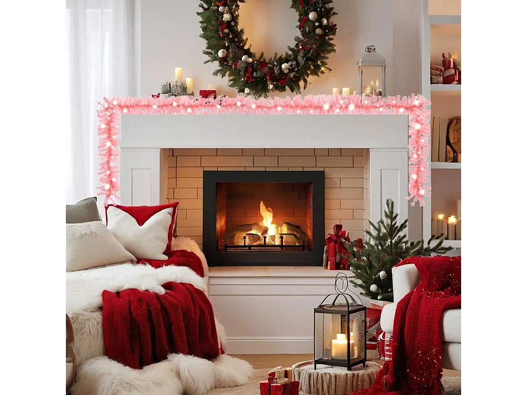 Ghirlanda natalizia con luci LED 20 m Rosa