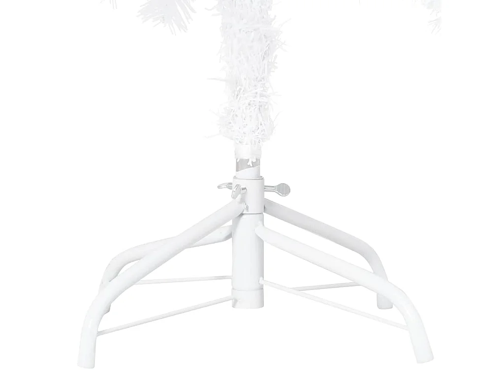 Albero di Natale artificiale preilluminato con palline bianche 150 cm PVC