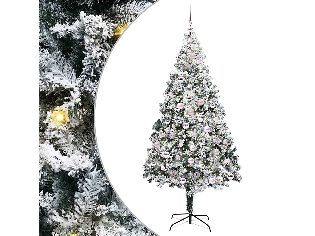 Sapin de Noël artificiel Vert 210 cm PVC, Acier et Plastique
