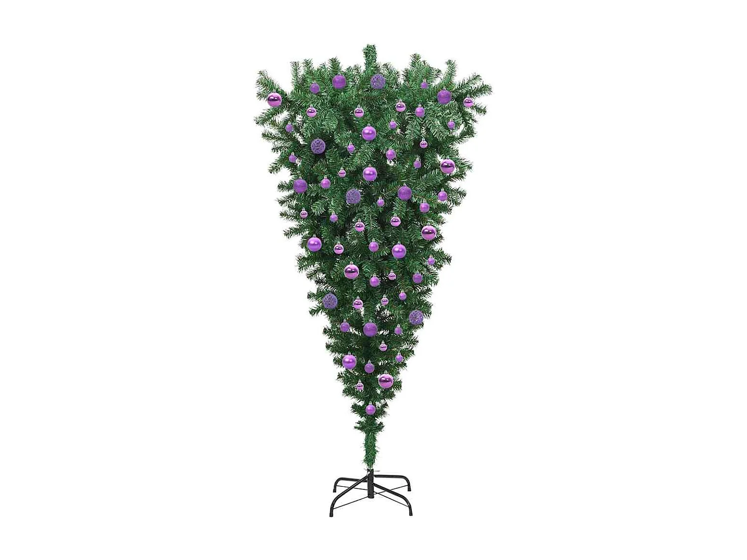Sapin de Noël artificiel pré-éclairé à l'envers avec ensemble de boules