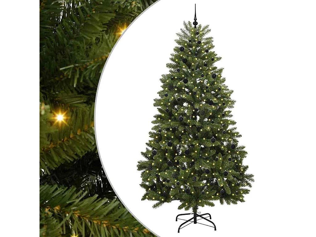 Albero di Natale artificiale con 300 LED Verde 270 cm PVC e metallo