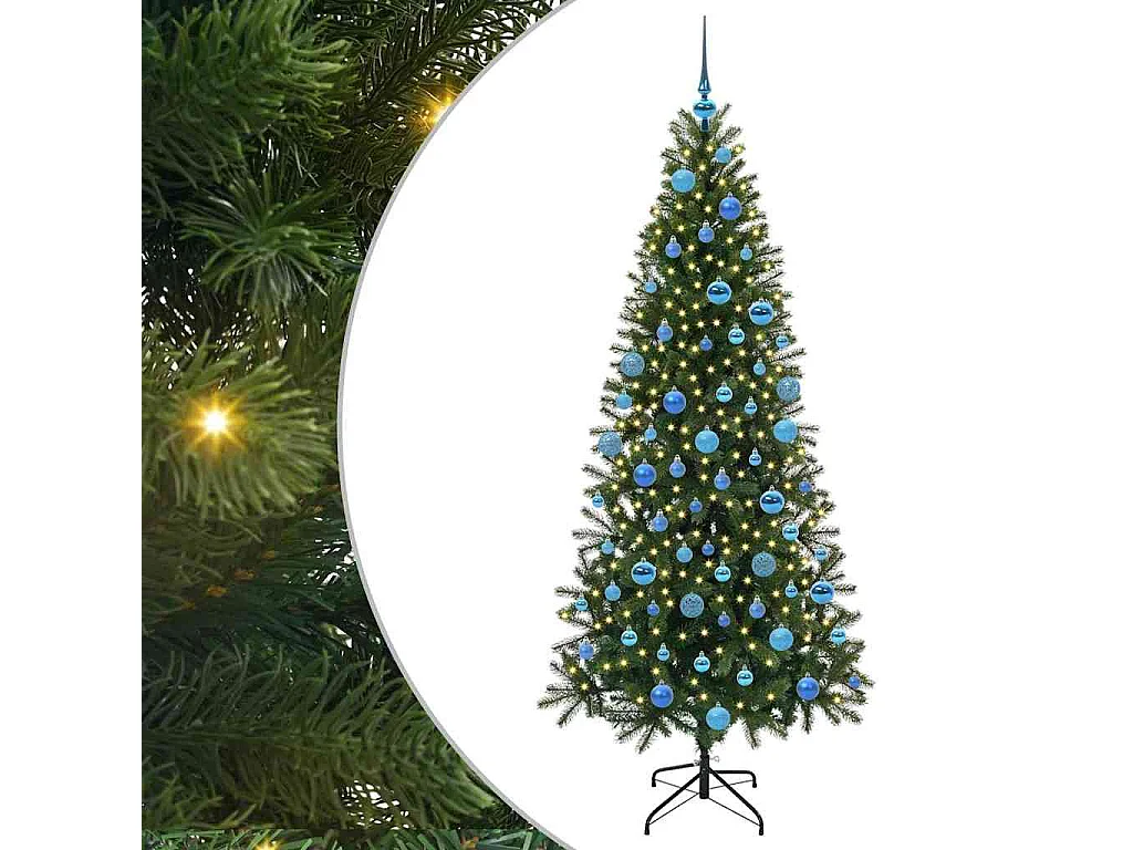 Sapin de Noël artificiel avec 300 LED Vert 180 cm PE et PVC