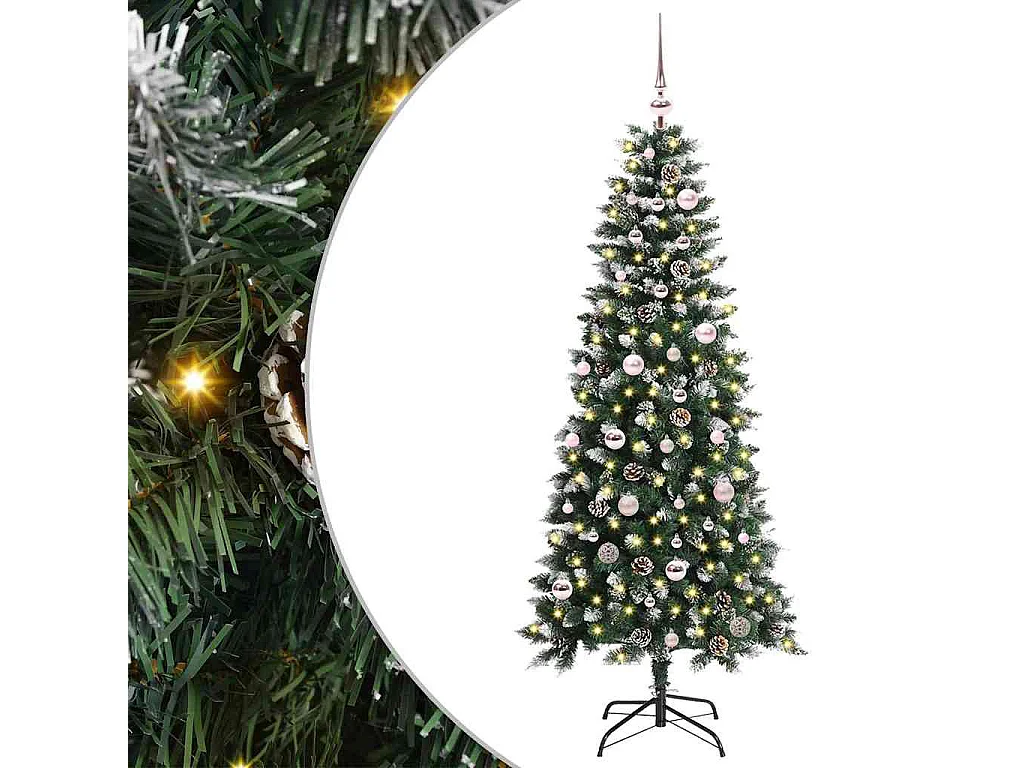 Sapin de Noël artificiel avec 150 LED Vert 66 x 66 x 150 cm