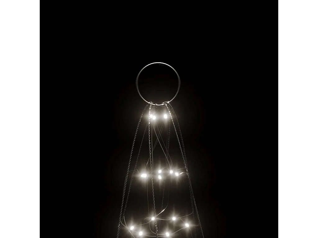 LED kerstboom op vlaggenmast 200 witte LED's 180 cm