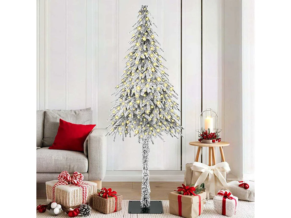 Sapin de Noël avec 300 LED Blanc 180 cm PE et Acier