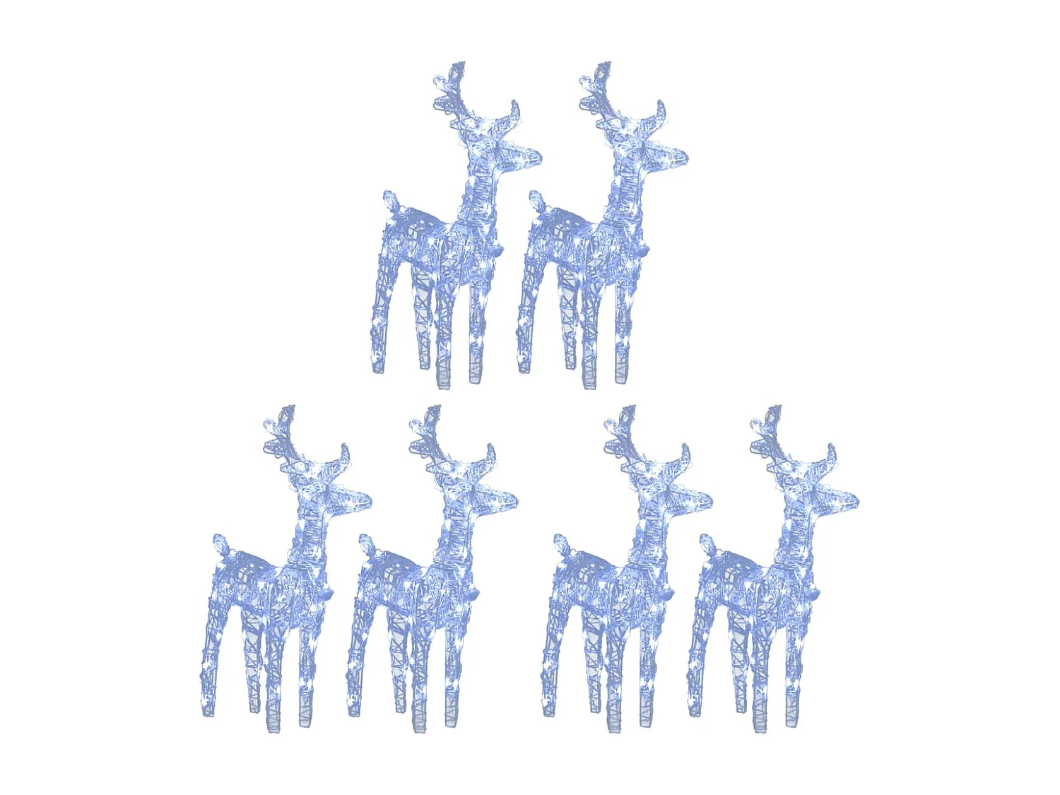 Rennes de Noël 6 pcs 240 LED Blanc froid Acrylique