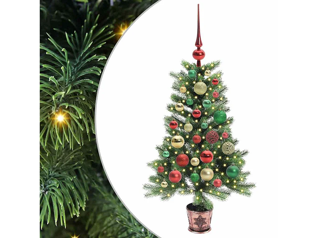 Sapin de Noël avec 150 LED avec support Vert 90 cm PE