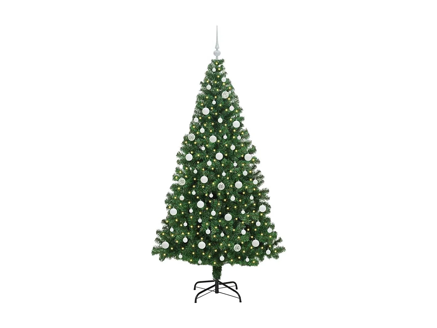 Künstlicher Weihnachtsbaum Grün 210 cm PVC, Stahl und Kunststoff