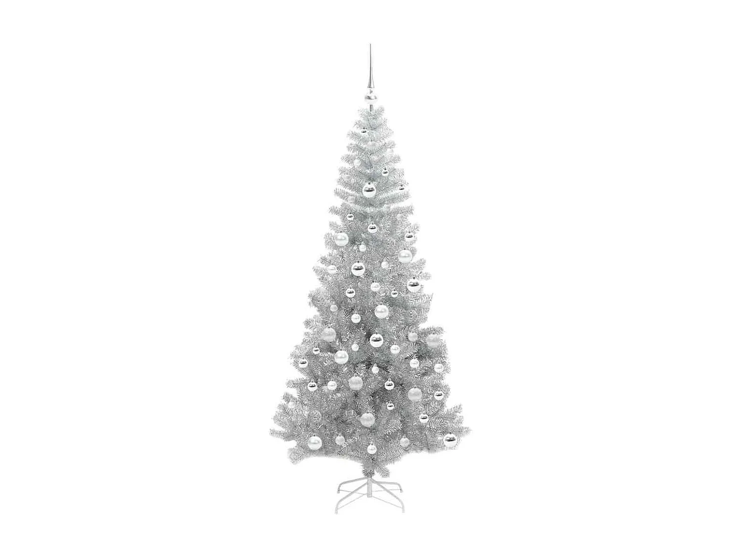 Weihnachtsbaum mit 300 LEDs mit Ständer Silber 180 cm PET