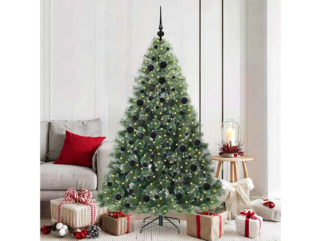 Albero di Natale artificiale con 300 LED Verde 180 cm PE e PVC