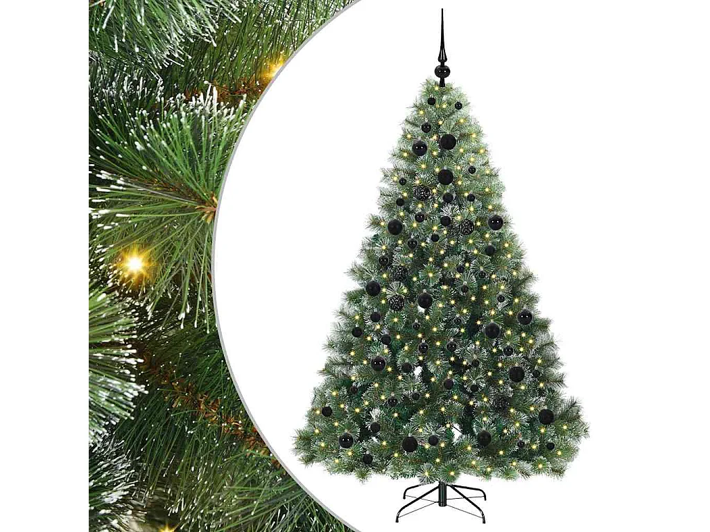 Albero di Natale artificiale con 300 LED Verde 180 cm PE e PVC