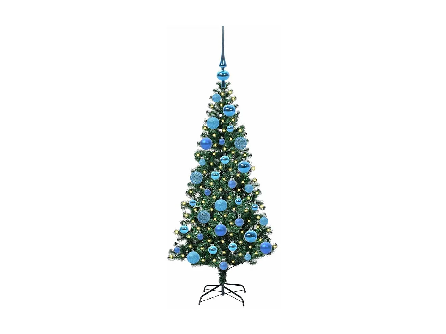 Sapin de Noël artificiel pré-éclairé Vert 120 cm PVC et métal