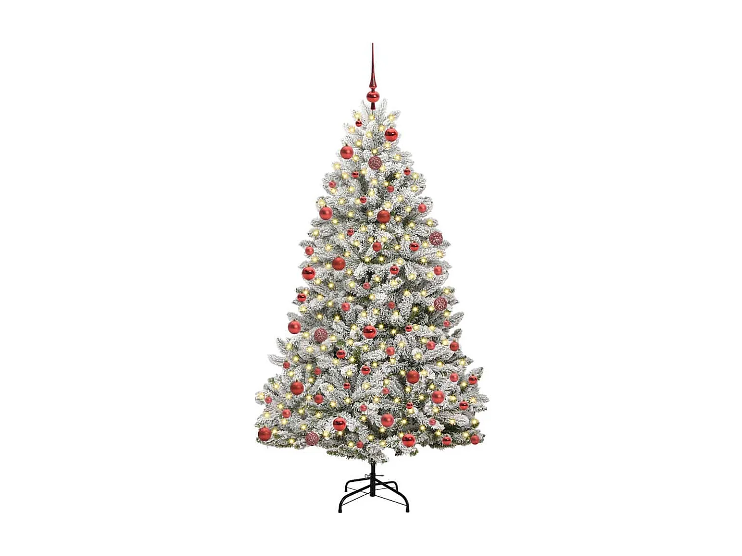 Albero di Natale artificiale Verde e bianco 180 cm PVC e metallo