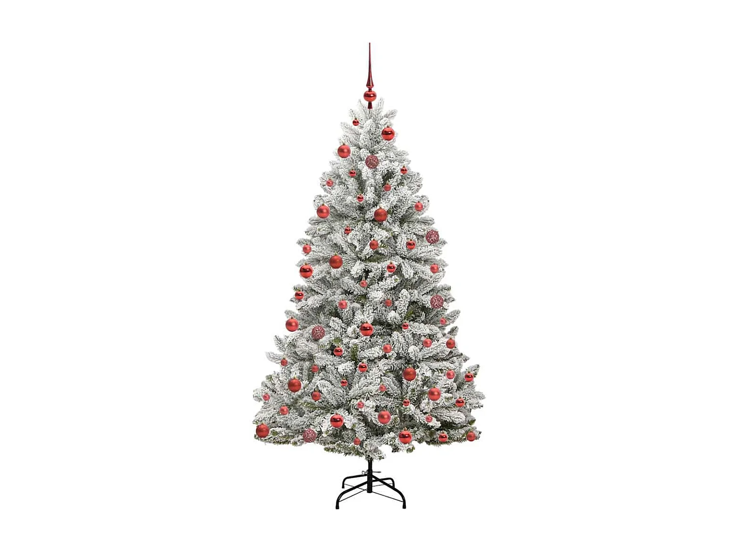 Albero di Natale artificiale Verde e bianco 180 cm PVC e metallo
