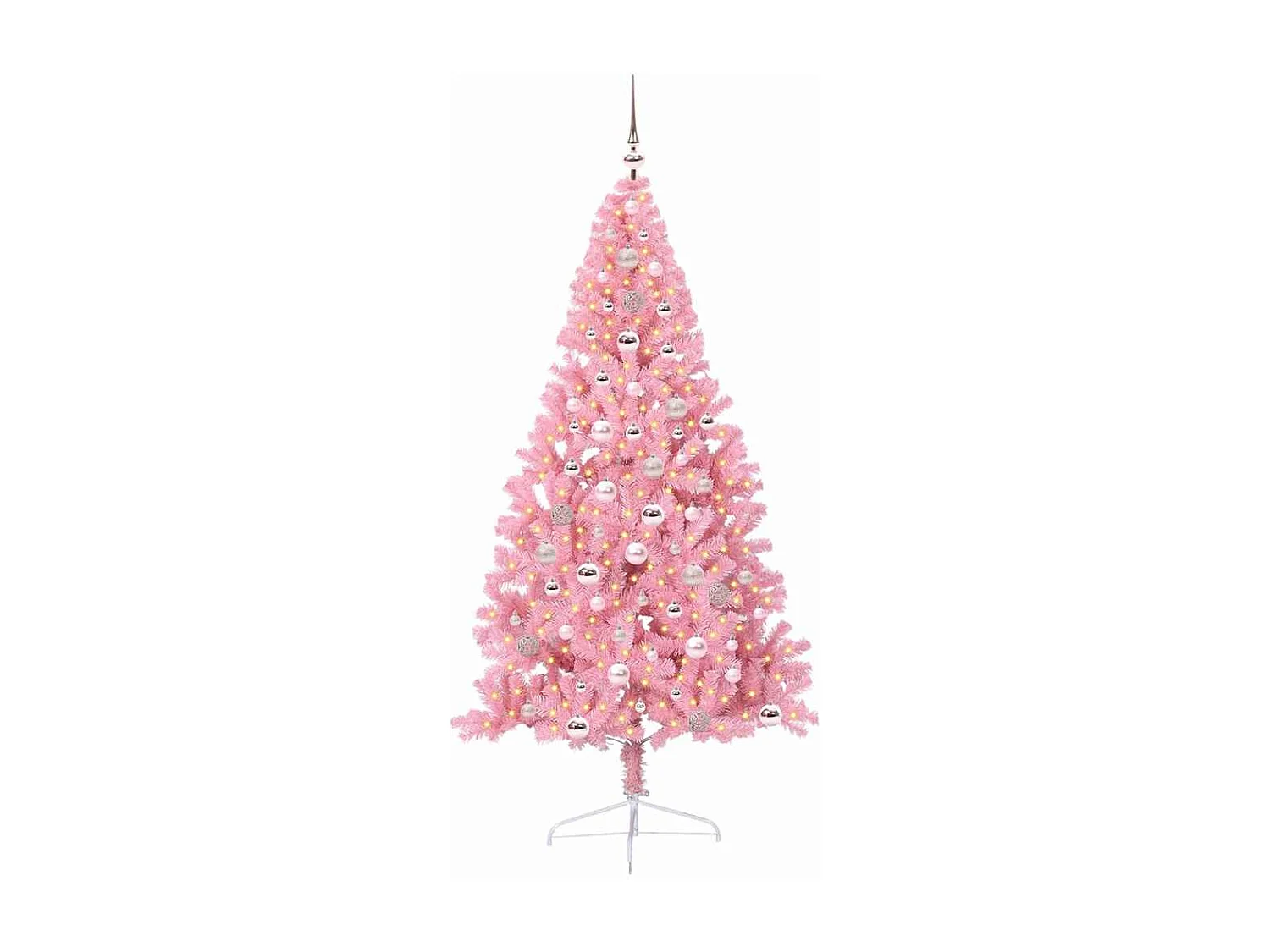 Sapin de Noël artificiel pré-éclairé Rose 240 cm PVC