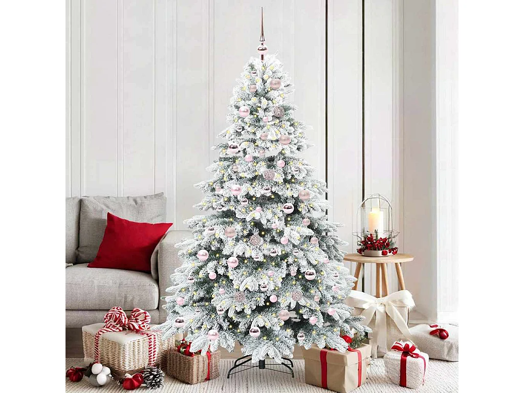 Albero di Natale artificiale con 300 LED Verde 180 cm PE e PVC
