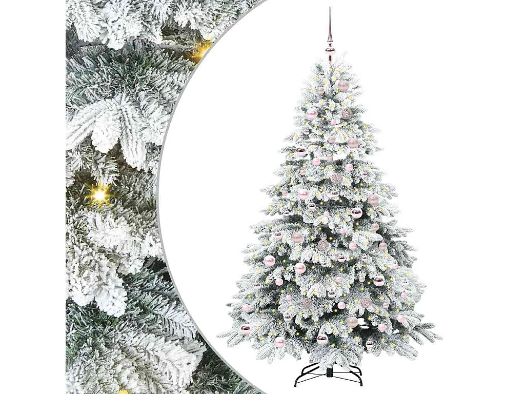 Albero di Natale artificiale con 300 LED Verde 180 cm PE e PVC