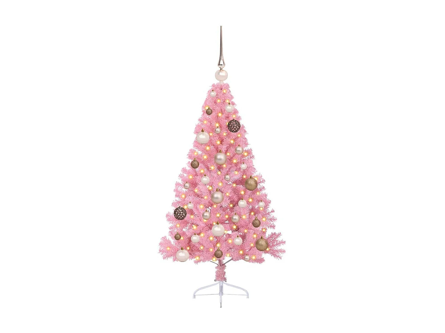 Sapin de Noël artificiel pré-éclairé Rose 120 cm PVC
